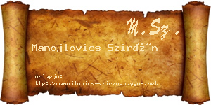 Manojlovics Szirén névjegykártya